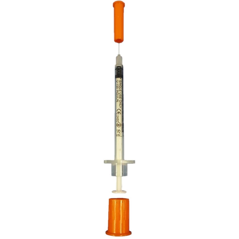 Syringe 1/2cc Insulin with Needle Comfort Point™ 0.5 mL 30 Gauge 5/16 Inch Attached Needle Without Safety Lo-Dose (10/BG 10BG/BX 5BX/CS) by Exel Corporation  ID 26015